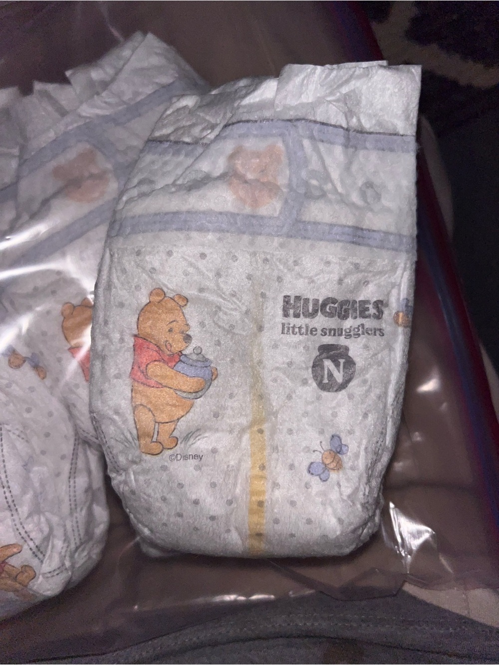 9 Huggies Little Snugglers Winnie the Pooh Newborn Diapers - White
